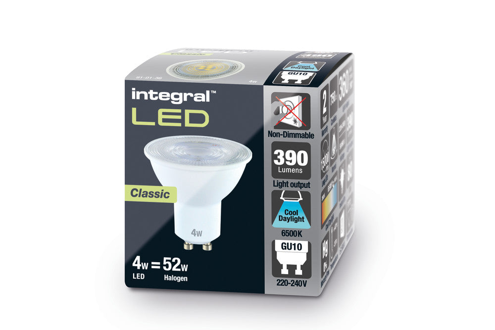 GU10 BULB 400LM 3.6W 6500K NON-DIMM 36 BEAM