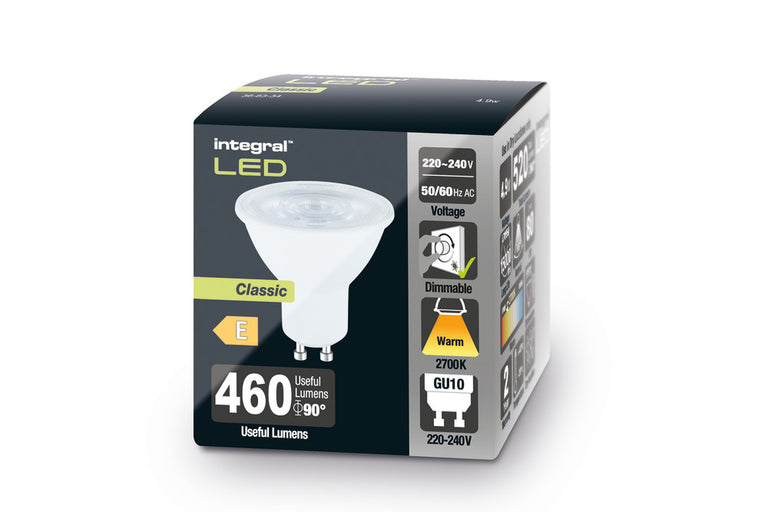 CLASSIC GU10 BULB 520LM 4.9W 2700K DIMMABLE 55 WIDE BEAM
