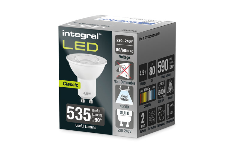 GU10 BULB 590LM 4.9W 4000K NON-DIMM 36 BEAM