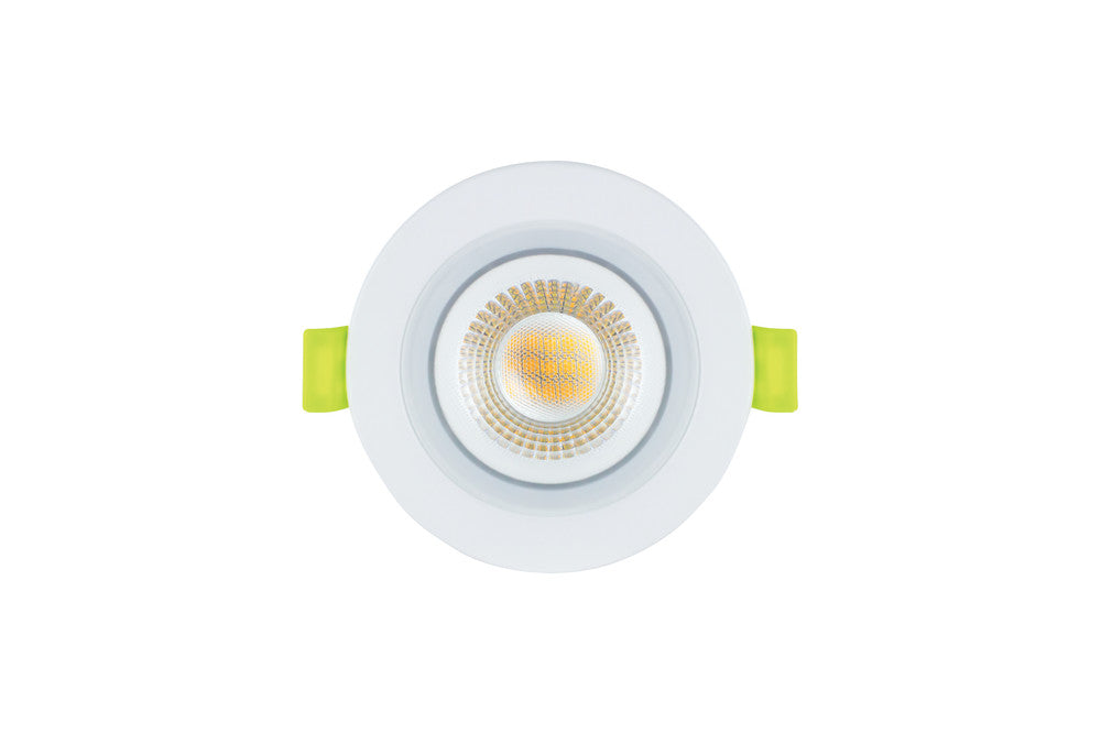 ECOGUARD FIRE RATED DOWNLIGHT 65MM CUTOUT IP65 600LM 5W 3000K 38 BEAM DIMMABLE 120LM/W WHITE
