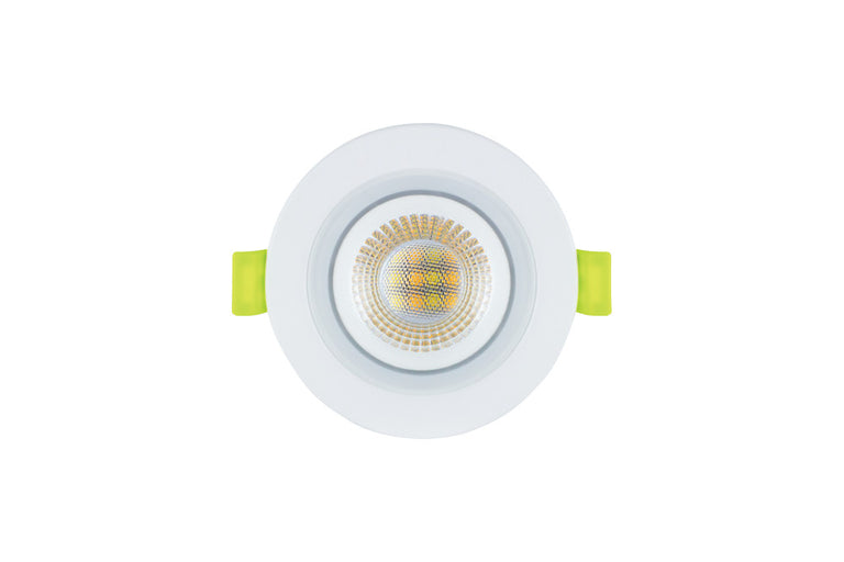 ECOGUARD SMART FIRE RATED DOWNLIGHT FAST CONNECT, 65MM CUTOUT, IP65, 600LM, 5W, RGB 2700K TO 6500K, 38 BEAM DIMMABLE, 120LM/W WHITE