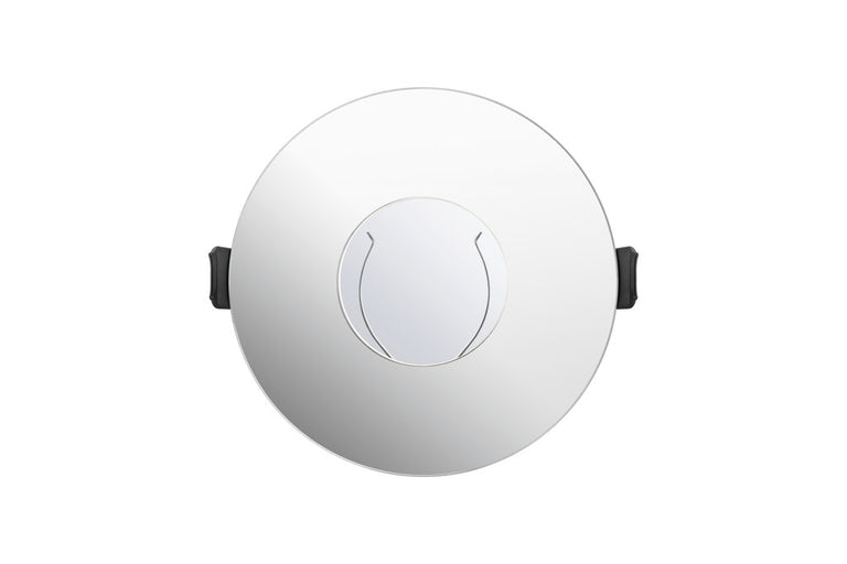 EVOFIRE FIRE RATED DOWNLIGHT 70-100MM CUTOUT IP65 POLISHED CHROME ROUND +GU10 HOLDER