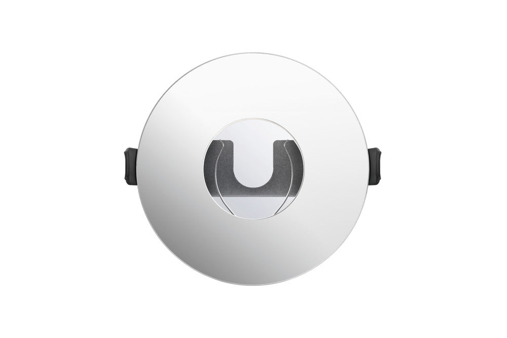 EVOFIRE FIRE RATED DOWNLIGHT 70-100MM CUTOUT IP65 POLISHED CHROME ROUND +GU10 HOLDER & INSULATION GUARD