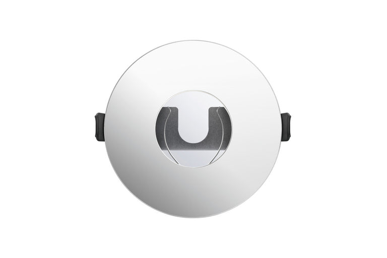 EVOFIRE FIRE RATED DOWNLIGHT 70-100MM CUTOUT IP65 POLISHED CHROME ROUND +GU10 HOLDER & INSULATION GUARD