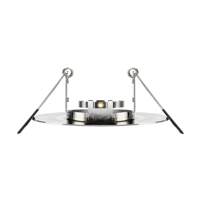 EVOFIRE FIRE RATED DOWNLIGHT 70-100MM CUTOUT IP65 POLISHED CHROME ROUND +GU10 HOLDER