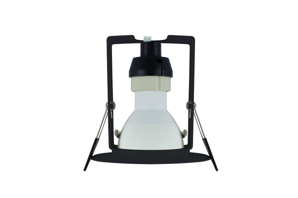 EVOFIRE FIRE RATED DOWNLIGHT 70MM CUTOUT IP65 BLACK ROUND +GU10 HOLDER & INSULATION GUARD