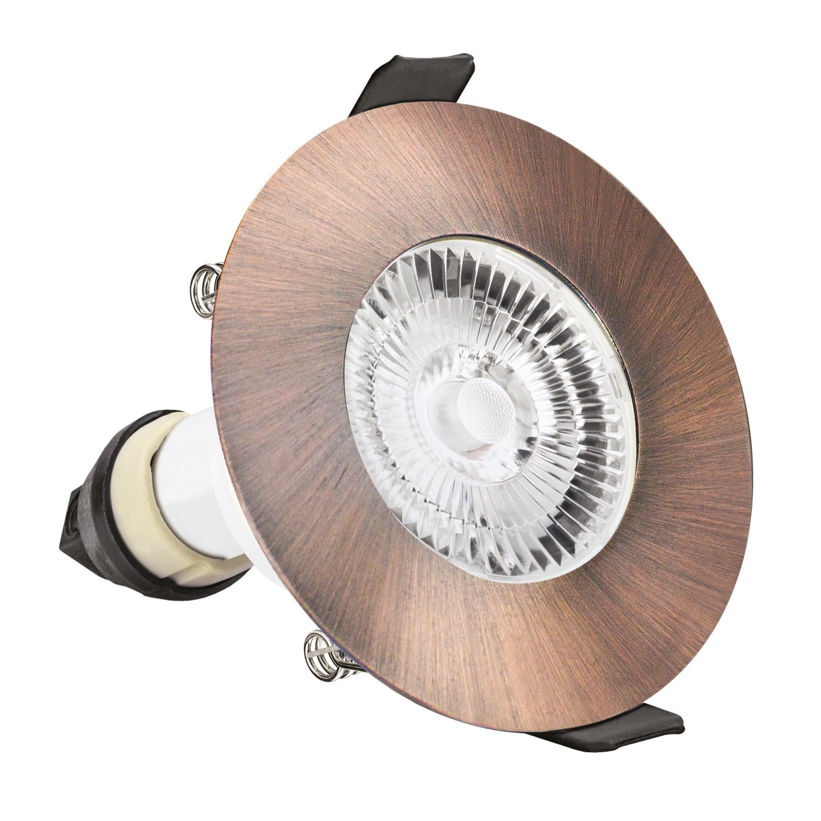 EVOFIRE FIRE RATED DOWNLIGHT 70MM CUTOUT IP65 COPPER ROUND +GU10 HOLDER