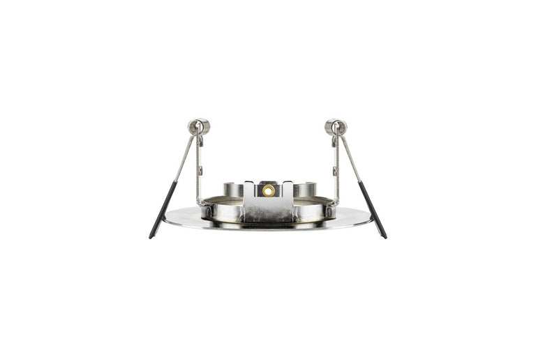 EVOFIRE FIRE RATED DOWNLIGHT 70MM CUTOUT IP65 POLISHED CHROME ROUND +GU10 HOLDER