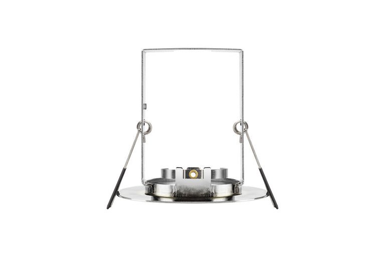 EVOFIRE FIRE RATED DOWNLIGHT 70MM CUTOUT IP65 POLISHED CHROME ROUND +GU10 HOLDER & INSULATION GUARD