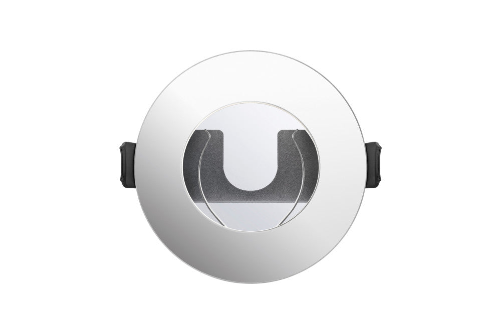 EVOFIRE FIRE RATED DOWNLIGHT 70MM CUTOUT IP65 POLISHED CHROME ROUND +GU10 HOLDER & INSULATION GUARD