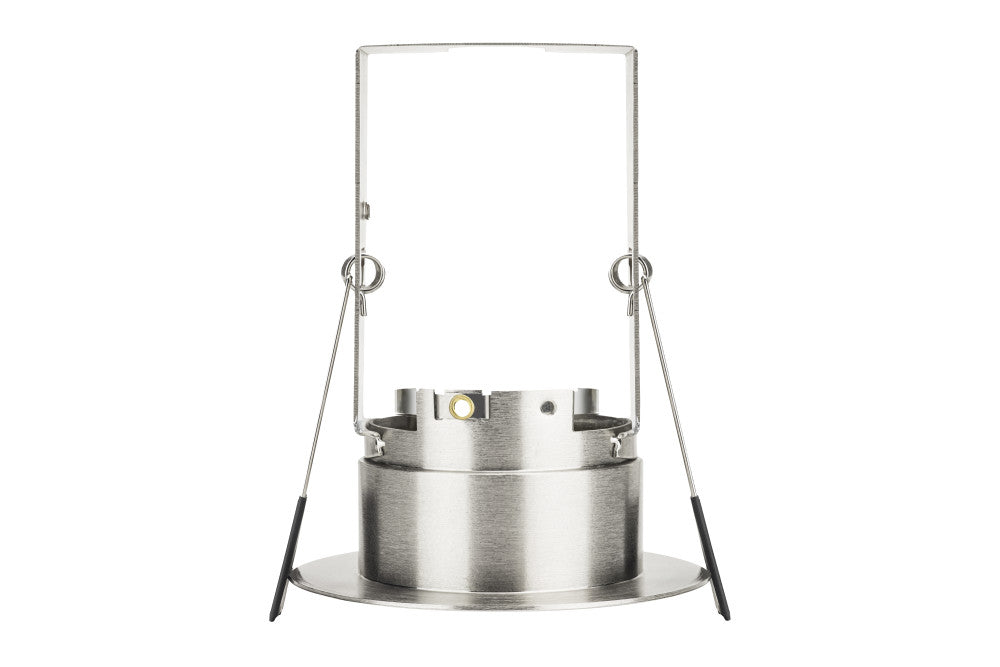 EVOFIRE FIRE RATED DOWNLIGHT 70MM CUTOUT IP65 SATIN NICKEL RECESSED +GU10 HOLDER & INSULATION GUARD