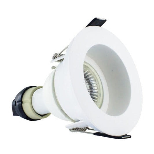 EVOFIRE FIRE RATED DOWNLIGHT 70MM CUTOUT IP65 WHITE RECESSED +GU10 HOLDER