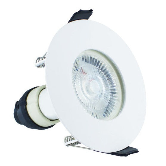EVOFIRE FIRE RATED DOWNLIGHT 70MM CUTOUT IP65 WHITE ROUND +GU10 HOLDER