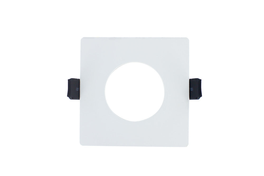 EVOFIRE FIRE RATED DOWNLIGHT 70MM CUTOUT IP65 WHITE SQUARE +GU10 HOLDER
