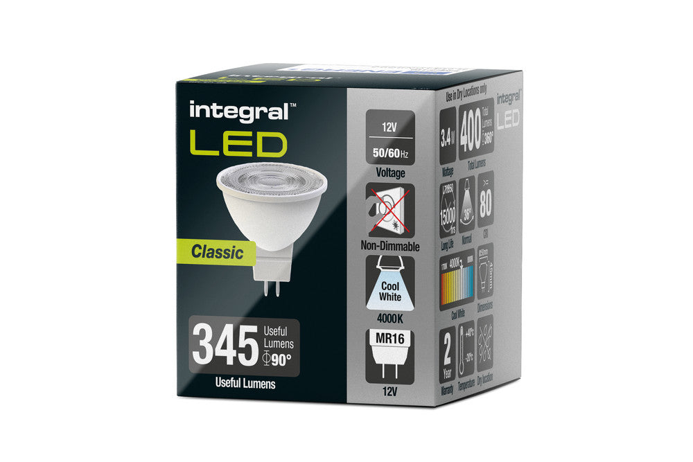 CLASSIC MR16 BULB GU5.3 380LM 3.4W 4000K NON-DIMM 36 BEAM