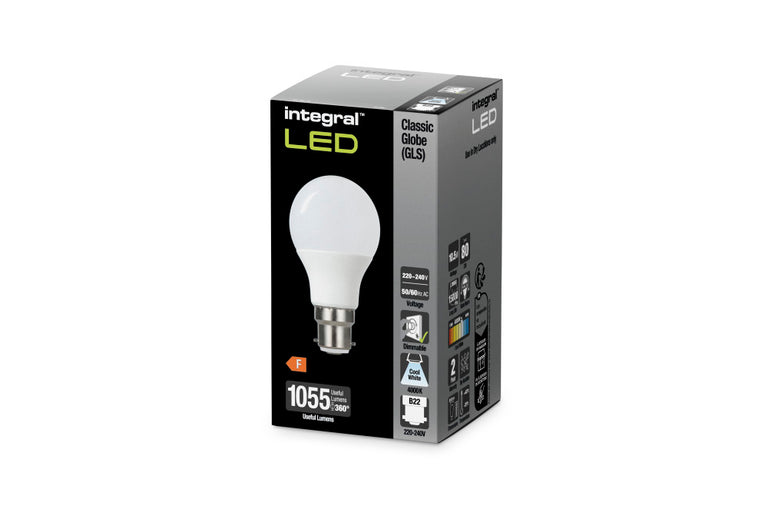 GLS BULB B22 1055LM 10.5W 4000K DIMMABLE 220 BEAM FROSTED