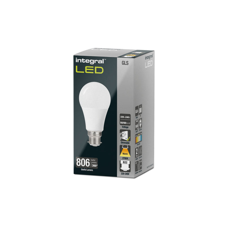 GLS BULB E27 806LM 8.8W 4000K DIMMABLE 220 BEAM FROSTED