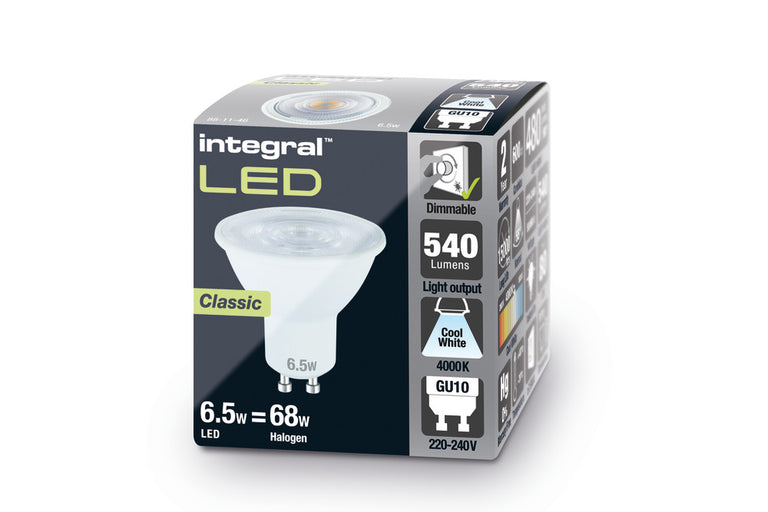 CLASSIC GU10 BULB 520LM 4.9W 4000K DIMMABLE 55 WIDE BEAM