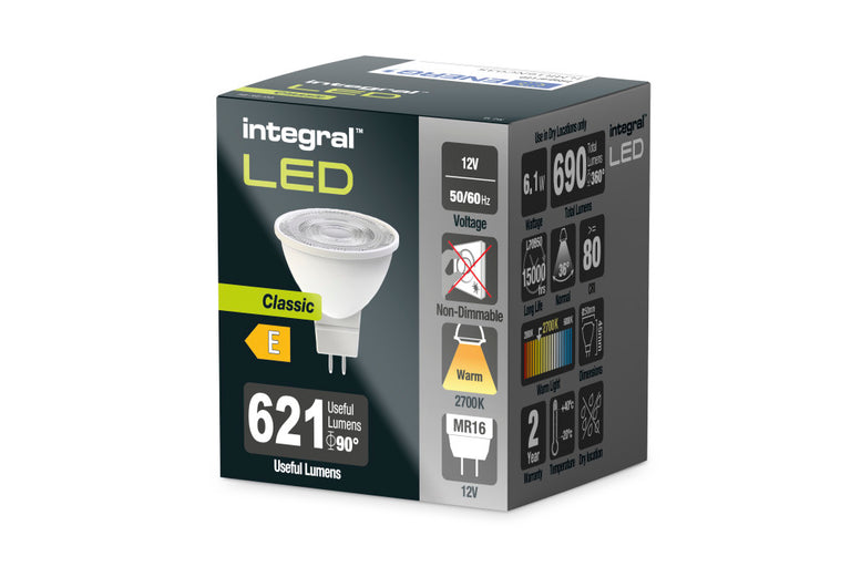 CLASSIC MR16 BULB GU5.3 690LM 6.1W 2700K NON-DIMM 36 BEAM