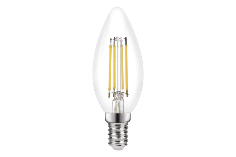 OMNI FILAMENT CANDLE BULB E14 470LM 4.2W 4000K DIMMABLE 320 BEAM CLEAR FULL GLASS