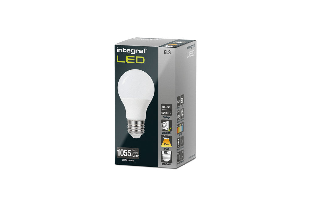 GLS BULB E27 1055LM 10.5W 2700K DIMMABLE 220 BEAM FROSTED