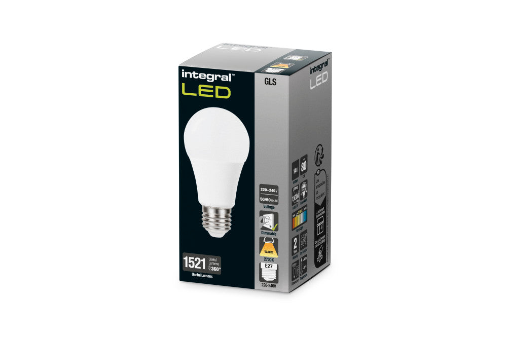 GLS BULB E27 1521LM 14W 2700K DIMMABLE 220 BEAM FROSTED