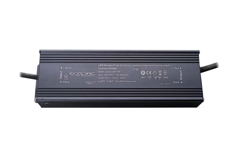 CONSTANT VOLTAGE DRIVER 300W 24VDC IP66 TRIAC DIMMABLE 180-240V INPUT 20W MIN LOAD Suitable for leading and Trailing edge dimmers