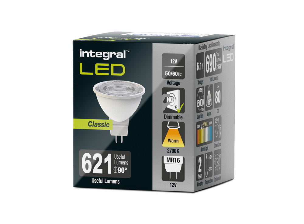CLASSIC MR16 BULB GU5.3 690LM 6.1W 2700K DIMMABLE 36 BEAM