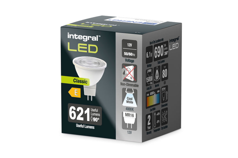 CLASSIC MR16 BULB GU5.3 690LM 6.1W 4000K NON-DIMM 36 BEAM