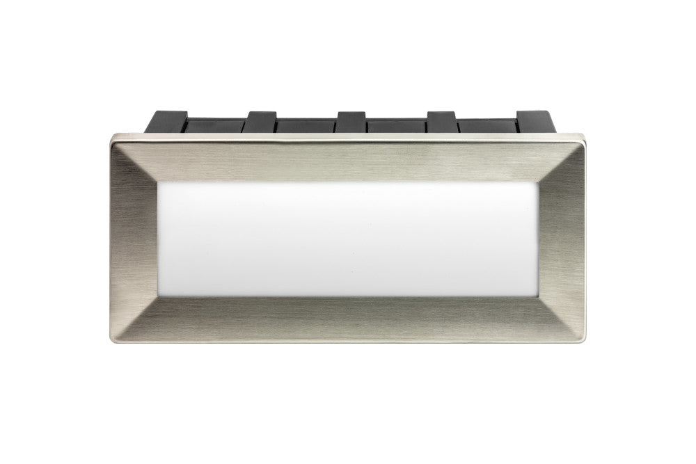 OUTDOOR RECESSED WALL LIGHT BRICK IP65 180LM 3.8W 3000K DOWN LIGHT Includes two stainless steel bezel options