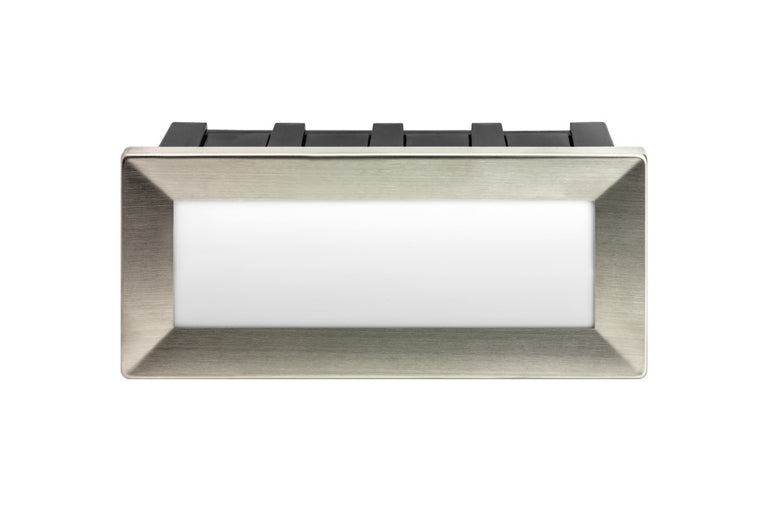 OUTDOOR RECESSED WALL LIGHT BRICK IP65 180LM 3.8W 3000K DOWN LIGHT Includes two stainless steel bezel options