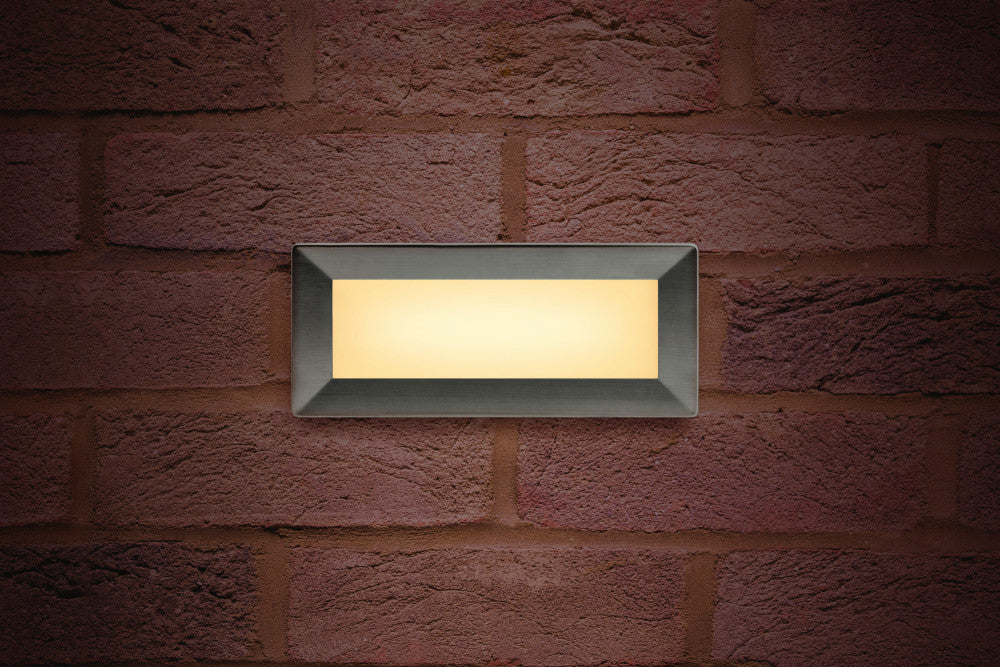 OUTDOOR RECESSED WALL LIGHT BRICK IP65 180LM 3.8W 3000K DOWN LIGHT Includes two stainless steel bezel options