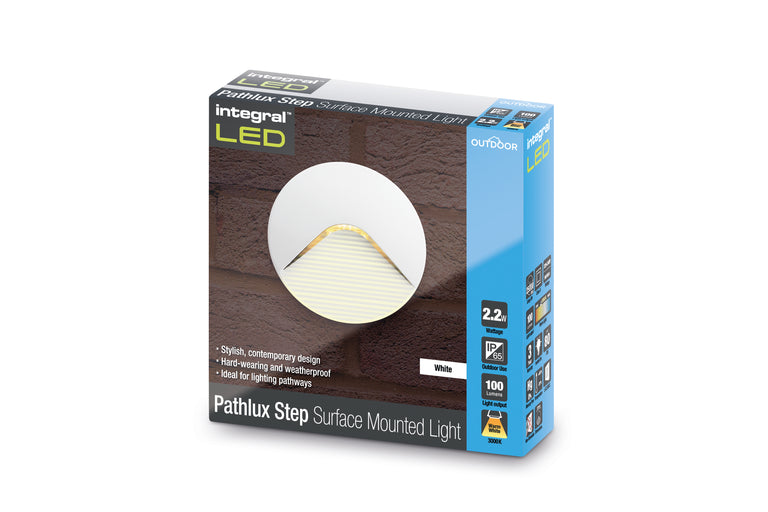 OUTDOOR DECORATIVE WALL LIGHT PATHLUX STEP IP65 100LM 2.2W 3000K DOWN LIGHT WHITE