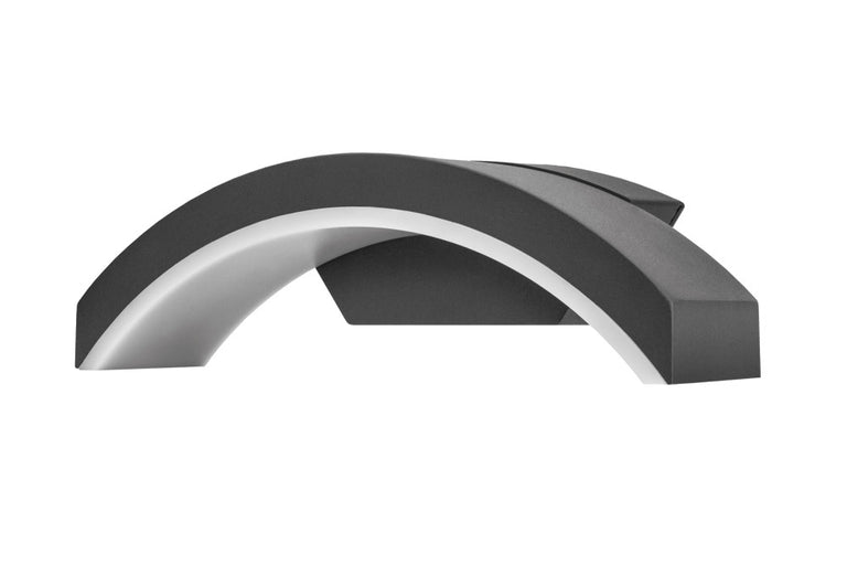 OUTDOOR DECORATIVE WALL LIGHT CURVE IP54 360LM 7.5W 3000K DOWN LIGHT DARK GREY