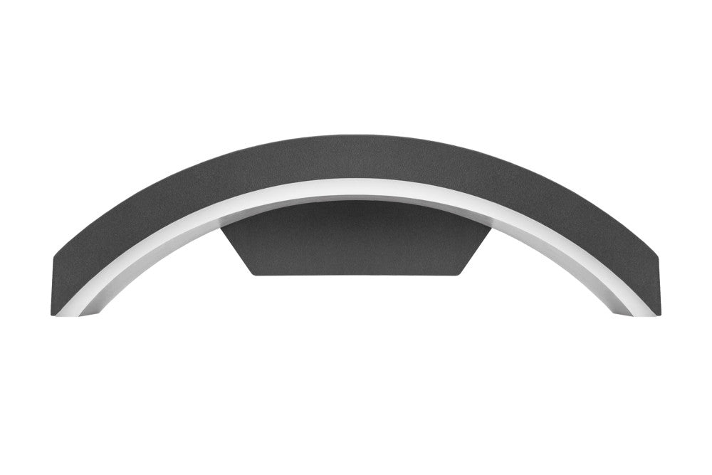 OUTDOOR DECORATIVE WALL LIGHT CURVE IP54 360LM 7.5W 3000K DOWN LIGHT DARK GREY