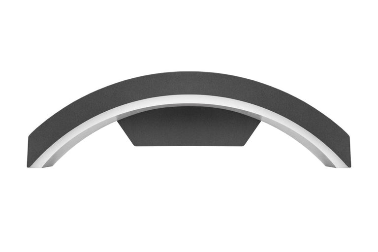 OUTDOOR DECORATIVE WALL LIGHT CURVE IP54 360LM 7.5W 3000K DOWN LIGHT DARK GREY