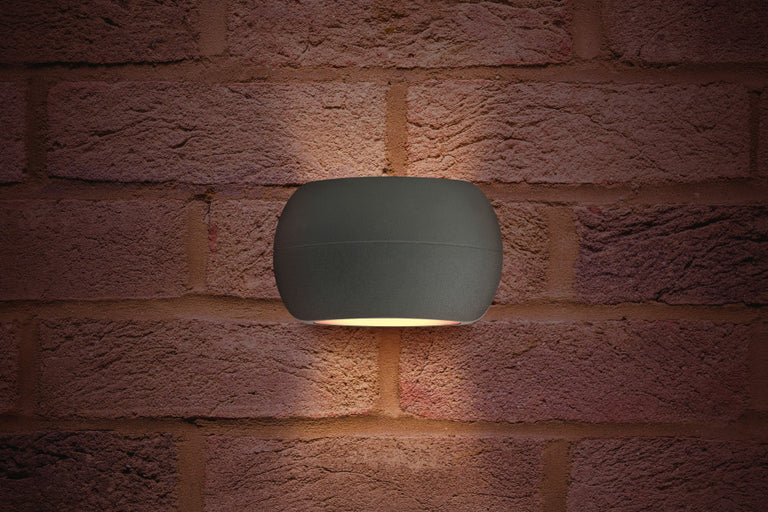OUTDOOR DECORATIVE WALL LIGHT LUXSTONE IP54 320LM 8.5W 3000K UP/DOWN LIGHT DARK GREY