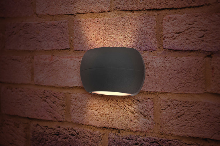 OUTDOOR DECORATIVE WALL LIGHT LUXSTONE IP54 320LM 8.5W 3000K UP/DOWN LIGHT DARK GREY