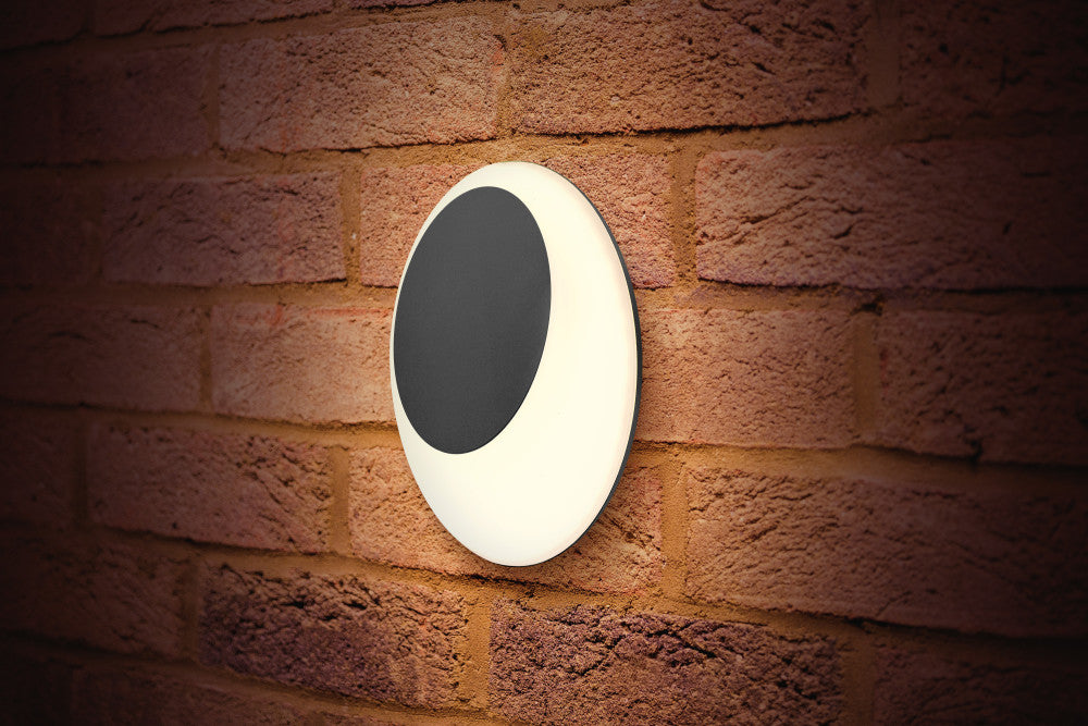 OUTDOOR DECORATIVE WALL LIGHT GEOLUX IP65 620LM 13W 4000K OMNI DIRECTIONAL DARK GREY