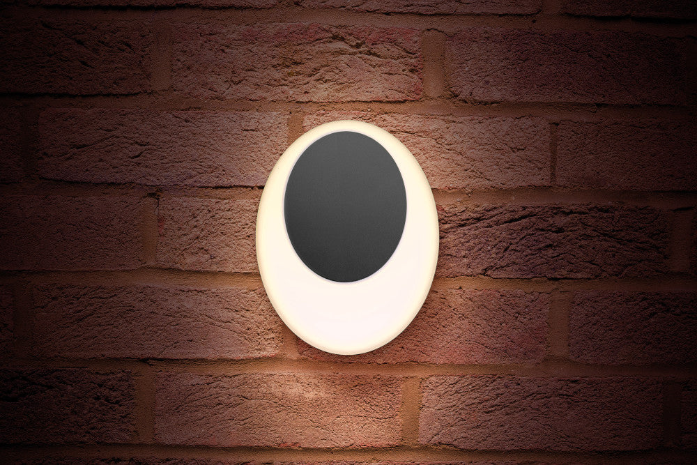 OUTDOOR DECORATIVE WALL LIGHT GEOLUX IP65 620LM 13W 4000K OMNI DIRECTIONAL DARK GREY