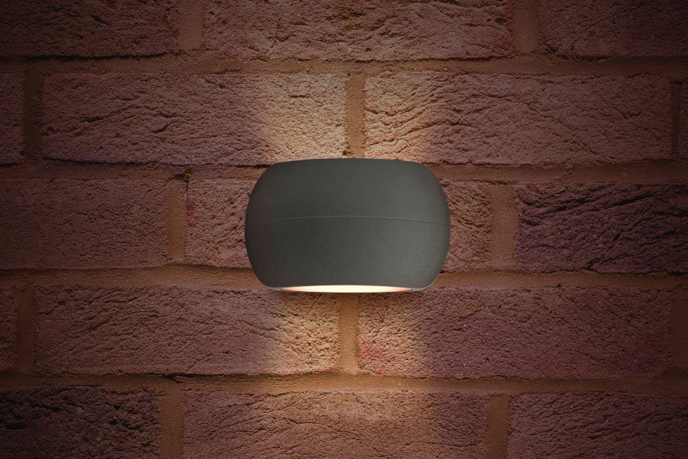 OUTDOOR DECORATIVE WALL LIGHT LUXSTONE IP54 335LM 8.5W 4000K UP/DOWN LIGHT DARK GREY