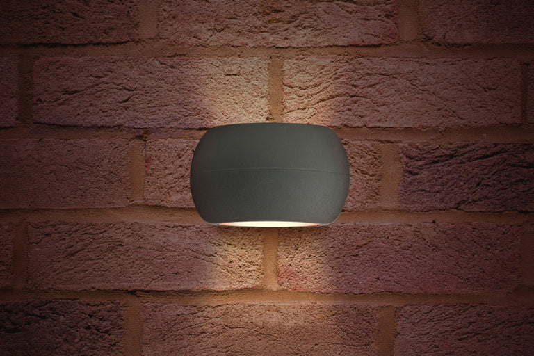 OUTDOOR DECORATIVE WALL LIGHT LUXSTONE IP54 335LM 8.5W 4000K UP/DOWN LIGHT DARK GREY