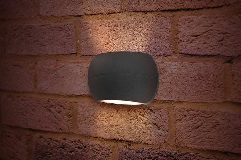 OUTDOOR DECORATIVE WALL LIGHT LUXSTONE IP54 335LM 8.5W 4000K UP/DOWN LIGHT DARK GREY