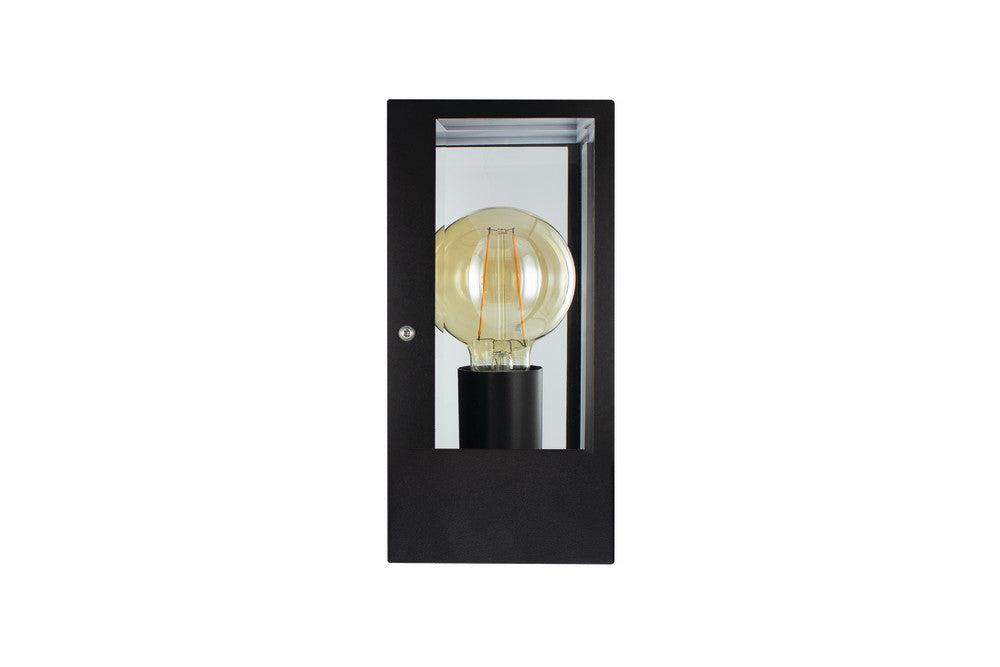 OUTDOOR DECORATIVE WALL LIGHT CONTEMPORARY LANTERN SENSOR IP44 1x E27 BLACK (Bulb not included)