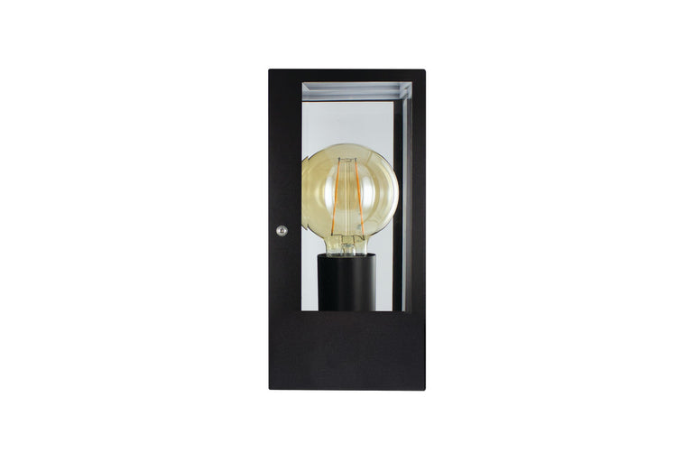 OUTDOOR DECORATIVE WALL LIGHT CONTEMPORARY LANTERN SENSOR IP44 1x E27 BLACK (Bulb not included)