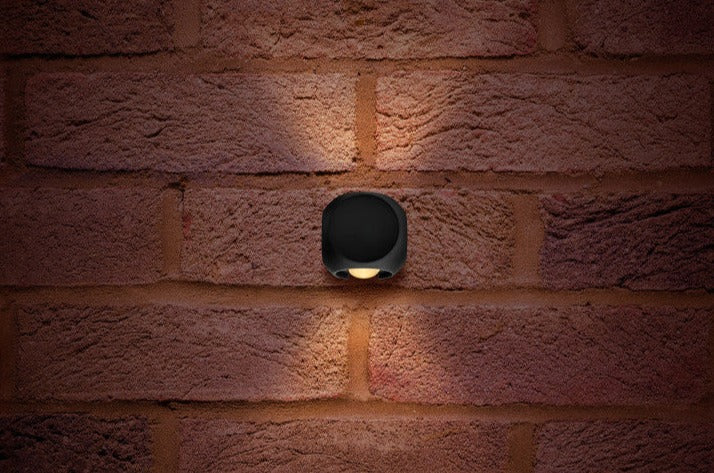 OUTDOOR DECORATIVE WALL LIGHT CROSSCUBE 230LM 4.3W 3000K 2 WAY LIGHT DARK GREY
