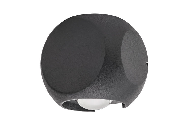 OUTDOOR DECORATIVE WALL LIGHT CROSSCUBE 230LM 4.3W 3000K 2 WAY LIGHT DARK GREY