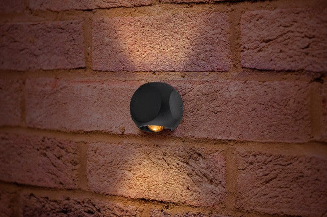 OUTDOOR DECORATIVE WALL LIGHT CROSSCUBE 230LM 4.3W 3000K 2 WAY LIGHT DARK GREY