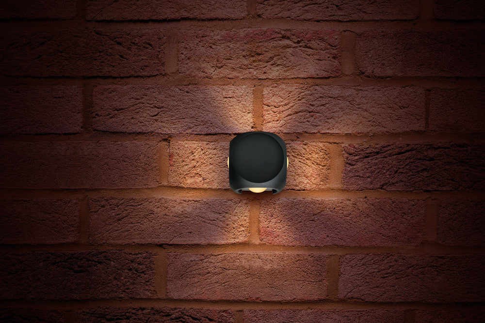 OUTDOOR DECORATIVE WALL LIGHT CROSSCUBE 360LM 8W 3000K 4 WAY LIGHT DARK GREY