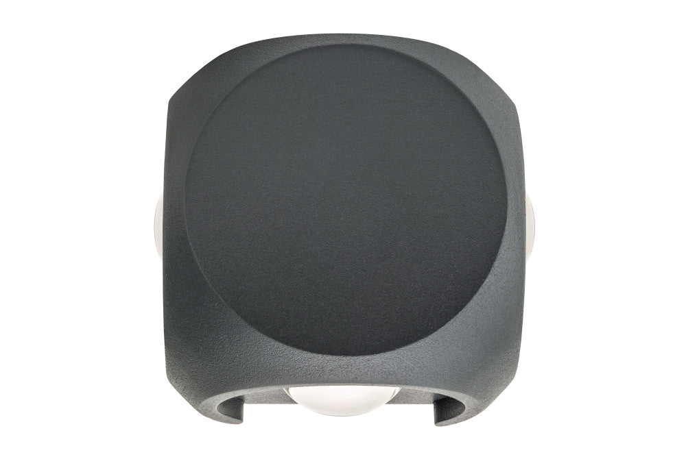 OUTDOOR DECORATIVE WALL LIGHT CROSSCUBE 360LM 8W 3000K 4 WAY LIGHT DARK GREY